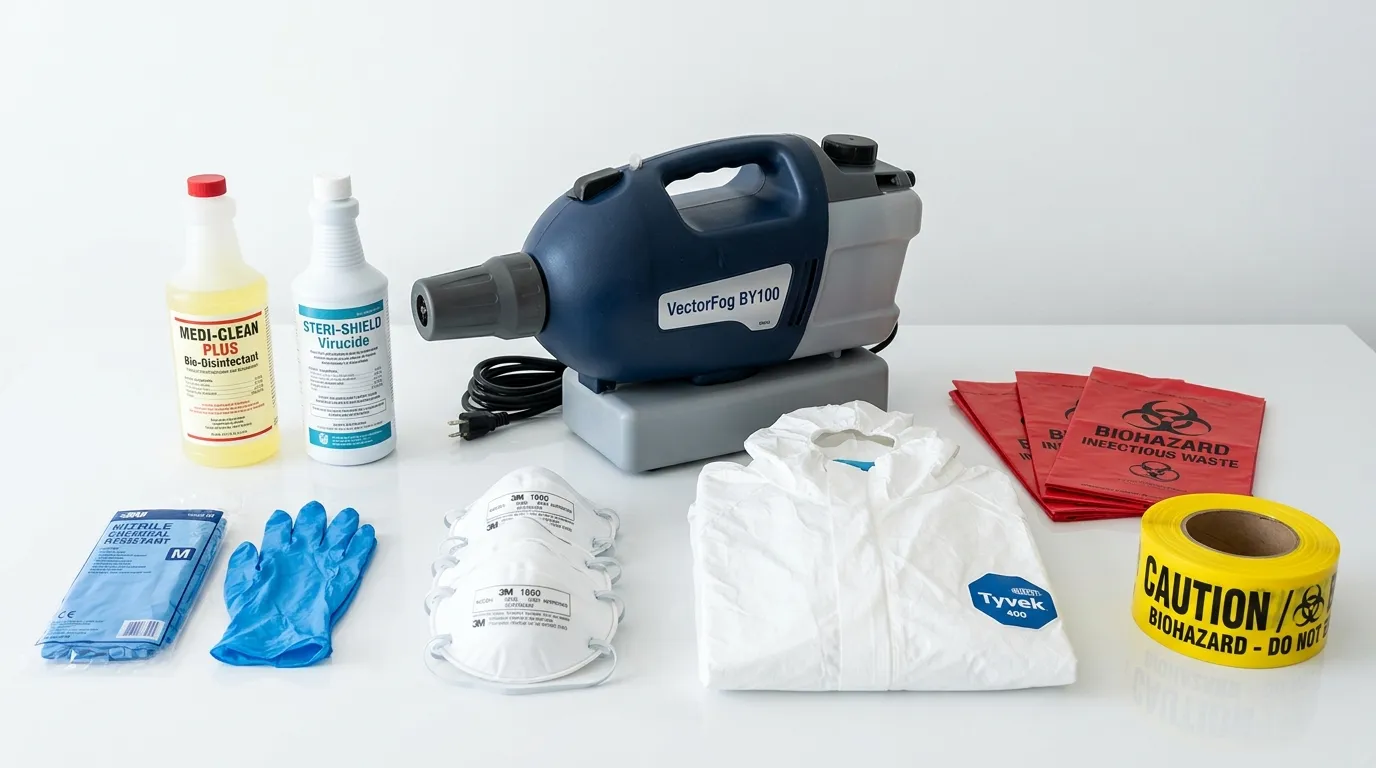 Professional biohazard remediation crew working in Echo Park